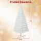 5-foot pre-lit white artificial Christmas tree with iridescent leaves, showcasing dimensions of 5ft height and 2.4ft.