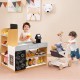 Pretend play grocery store set with cash register, shopping cart, and dual chalkboards for kids aged 3 and up.