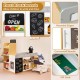 Pretend play grocery store set featuring dual blackboards, shopping cart, and realistic cash register for immersive fun.