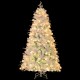 White pre-lit artificial Christmas tree with snow flocked branches and warm LED lights, perfect for modern festive.