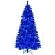 7 ft pre-lit artificial Christmas tree in vibrant royal blue with 340 LED lights, featuring 3 lighting modes and a.