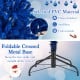 Close-up of the pre-lit 7 ft artificial Christmas tree with blue LED lights and a flame-retardant PVC material base.