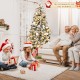 6 ft pre-lit snow-flocked artificial Christmas tree with LED lights, perfect for festive home decoration.