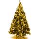6-foot pre-lit snow flocked Christmas tree with red berries and 250 warm white LED lights for festive decoration.