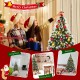 Snow flocked 6-foot Christmas tree with red berries and 250 warm white LED lights for festive home decoration.