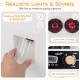 Simulated water dispenser and light-up stove knobs on the Pretend Play Kitchen for kids aged 3+, enhancing imaginative.