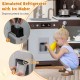Simulated refrigerator with ice maker, part of the wooden pretend play kitchen toy set for immersive cooking fun.
