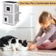 2-story wooden cat house with escape door, made of firwood, rainproof design, ideal for 1-2 cats and easy to clean.