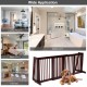 Folding adjustable 3-panel wood fence in cherry finish, designed for easy storage and lightweight portability, perfect.