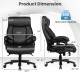 Big & Tall 400lb PU Leather Massage Office Chair dimensions showing adjustable height and ergonomic design for comfort.