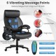 Big & Tall 400lb PU Leather Massage Office Chair with 6 vibrating points for back, lumbar, and thigh pain relief.