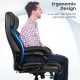 Ergonomic black PU leather office chair with adjustable height, massage features, and lumbar support for ultimate.