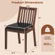 Dimensions of the PU leather upholstered dining chair in espresso, featuring a padded seat and ergonomic slanted.