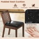 PU leather dining chair with padded seat cushion, espresso finish, designed for comfort and easy maintenance in various.