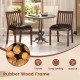 Espresso PU leather upholstered dining chairs with padded seats and rubber wood frame, perfect for kitchen or dining.
