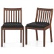 Set of 2 PU leather upholstered dining chairs in espresso with padded seats and ergonomic slanted backrests for comfort.