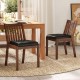 Set of 2 espresso dining chairs with PU leather upholstery and padded seats, perfect for kitchen or dining areas.