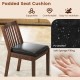Espresso PU leather dining chair with padded seat cushion and ergonomic slanted backrest for kitchen or restaurant use.