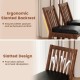 PU leather dining chair set of 2 in espresso with ergonomic slanted backrest and slatted design for airflow.