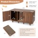 Detailed dimension chart of the brown 2-door cat litter box enclosure, showing measurements for optimal space planning.