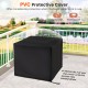 Protective PVC cover for 29-inch propane rattan firepit table, waterproof and sunproof for year-round use.