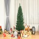 Slim pencil design 5' PVC artificial Christmas tree with dense needles, perfect for small spaces and holiday decor.