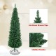 Slim 5' PVC artificial Christmas tree with 220 dense branch tips and sturdy iron base, perfect for small spaces.