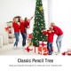 Slim pencil design PVC artificial Christmas tree, perfect for small spaces, adorned with decorations for festive cheer.