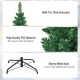 Slim pencil design PVC artificial Christmas tree with 1500 thick branches and sturdy metal base for stability.