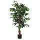 4-foot artificial ficus tree with 504 realistic leaves and a sturdy cement base, perfect for home or office decor.