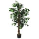 4-foot artificial ficus tree with 504 realistic leaves and a sturdy cement base, ideal for home or office decor.