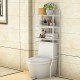 3-tier over-the-toilet storage rack made of durable powder-coated iron, ideal for maximizing bathroom space.