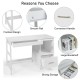 Modern white computer desk with two storage drawers and footrest, ideal for home or office use.