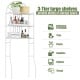 3-tier bathroom rack made of sturdy powder-coated iron, ideal for maximizing storage space over the toilet.