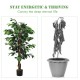 4 feet artificial ficus silk tree with 504 realistic leaves and sturdy cement base, perfect for home or office decor.