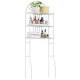 3-tier bathroom rack with three shelves in white, featuring a sleek design for efficient over-the-toilet storage.