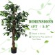 4-foot artificial ficus silk tree with 504 realistic leaves, cement base, perfect for any corner of your home.