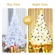 6ft hinged artificial Christmas tree with thick branches, PVC material, and metal stand, perfect for festive home.