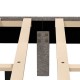 Close-up of the Queen Size Bed Frame's wooden slats and storage drawer, featuring gray velvet upholstery for elegant.