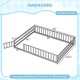 Queen size Montessori bed frame in gray with full-length safety guardrails, designed for kids' safety and convenience.
