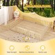 Queen size Montessori floor bed frame in natural wood with full-length safety guardrails for kids' safety and.