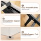 Easy-assembly slats and strong center support for the Queen Size Lift-up Storage Bed in beige, ideal for stylish.