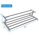 24-inch wall-mounted stainless steel towel storage rack with dual tiers, ideal for space-saving in bathrooms.
