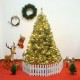 6 ft pre-lit PVC artificial Carolina pine tree with 260 warm LED lights and 49 pinecones, perfect for holiday decor.