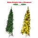 Pre-lit 5 ft artificial half Christmas tree with multi-color LED lights, perfect for festive home or office decoration.