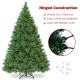 6-foot pre-lit artificial Carolina pine tree with 260 warm LED lights and 49 pinecones, featuring hinged construction.