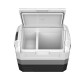 Top view of a 58 Quart Portable Electric Camping Car Cooler with dual-zone design and two-way door for easy access.