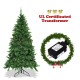 Pre-lit 5 ft artificial half Christmas tree with multi-color LED lights and sturdy metal base for festive decoration.