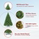 6-foot pre-lit Carolina pine tree with 484 tips, 49 pinecones, and 260 warm LED lights for festive decoration.