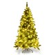 Pre-lit 5 ft artificial half Christmas tree with multi-color LED lights, perfect for holiday decor in any space.
